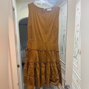 Red Valentino Tan Ruffle Dress
